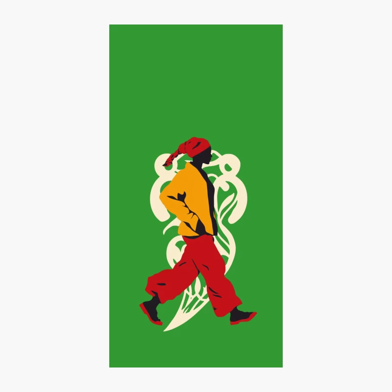 Vibrant African Silhouette: Traditional Woman Walking iPhone Case