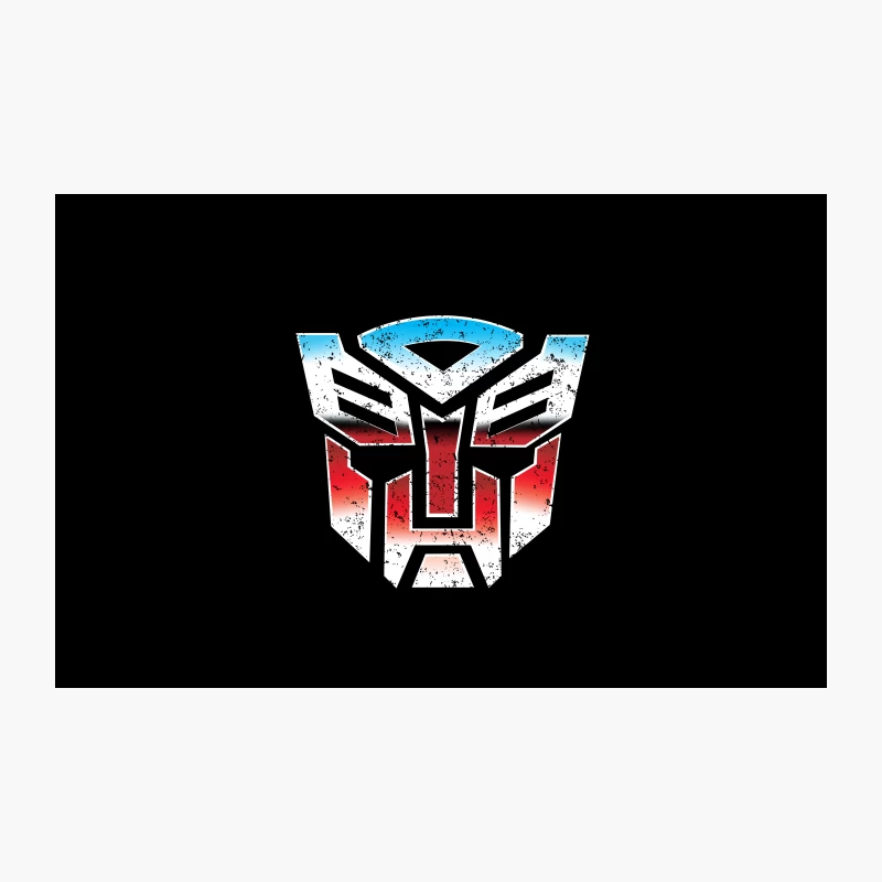 Iconic Transformers Autobot Logo in Red and Blue Travel Mug