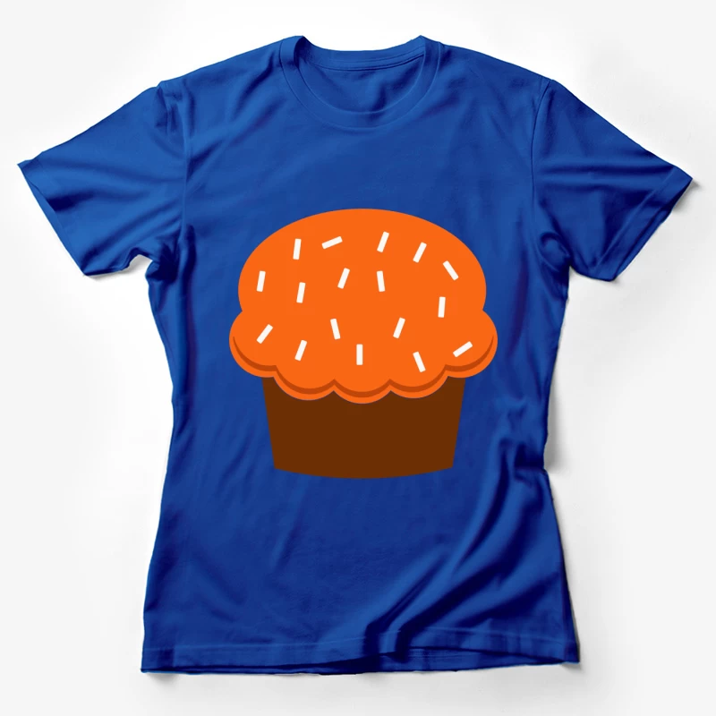 Cupcake arrosé avec glaçage orange Femme T-Shirt