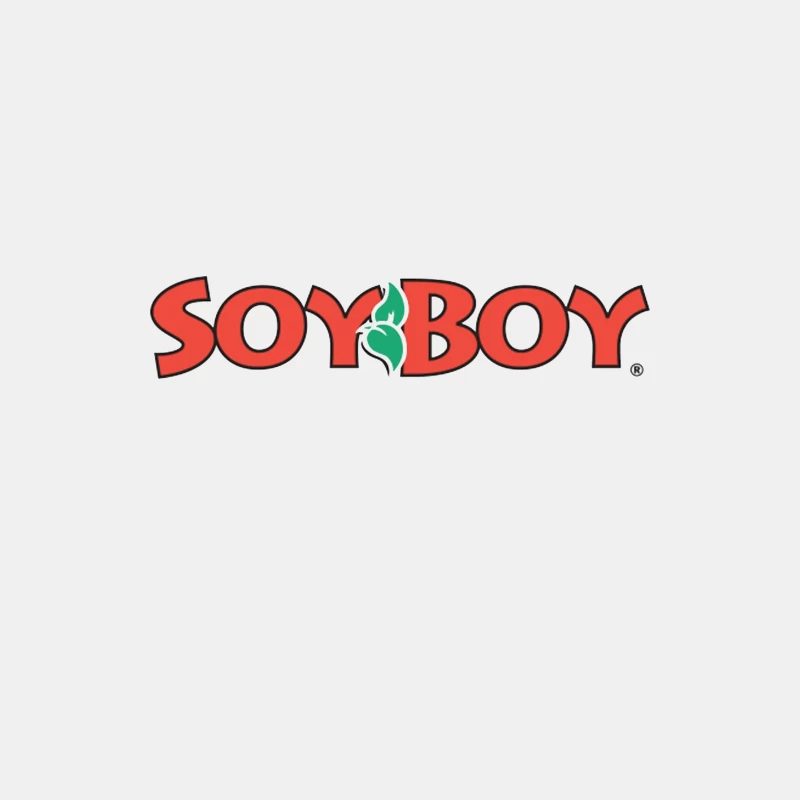 Soyboy Brand Logo with Red Letters and Green Leaf Design Male Tank Top