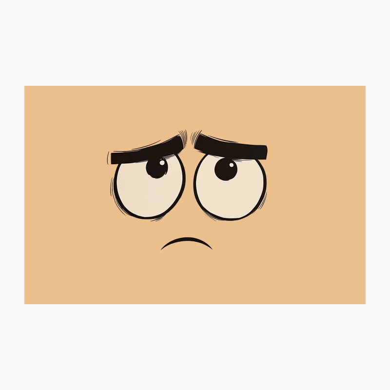 Cartoon Sad Eyes Expression in Black and White Travel Mug
