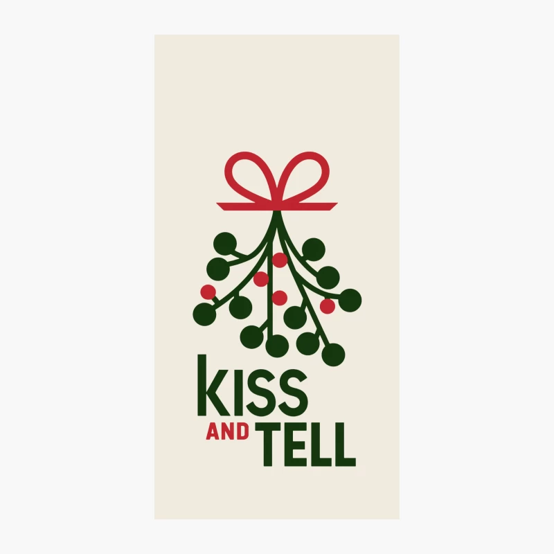 Romantic Christmas Mistletoe Kiss Design iPhone Case