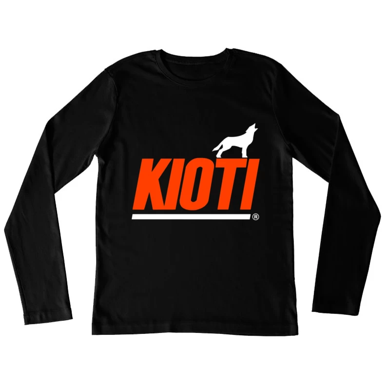 Kioti Farm Equipment Brand Logo with Wolf Silhouette Female Long Sleeve T-Shirt