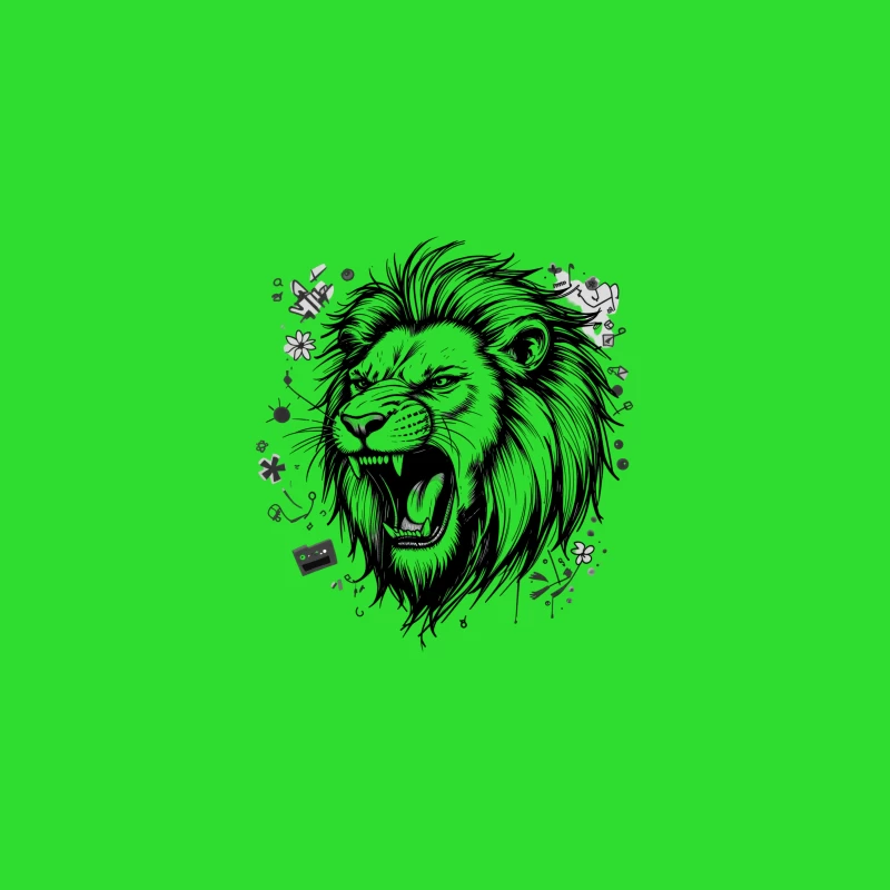 Roaring Lion Illustration Desk Mat