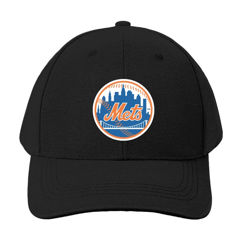 New York Mets MLB Baseball Team Logo with City Skyline Baseball Cap