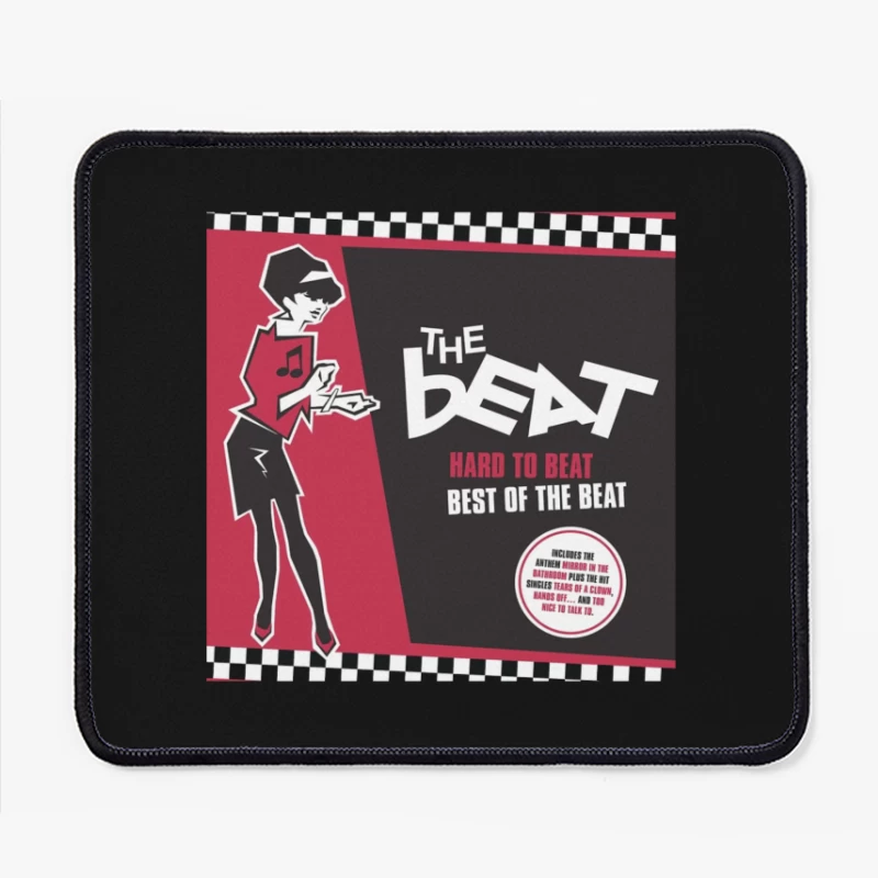 "Hard to Beat: Best of The Beat" Ska Music Album Cover with Red and Black Design Mouse Pad