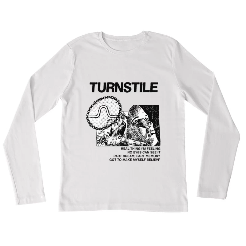 Turnstile Punk Rock Album Cover Art - "Real Thing I'm Feeling" Female Long Sleeve T-Shirt