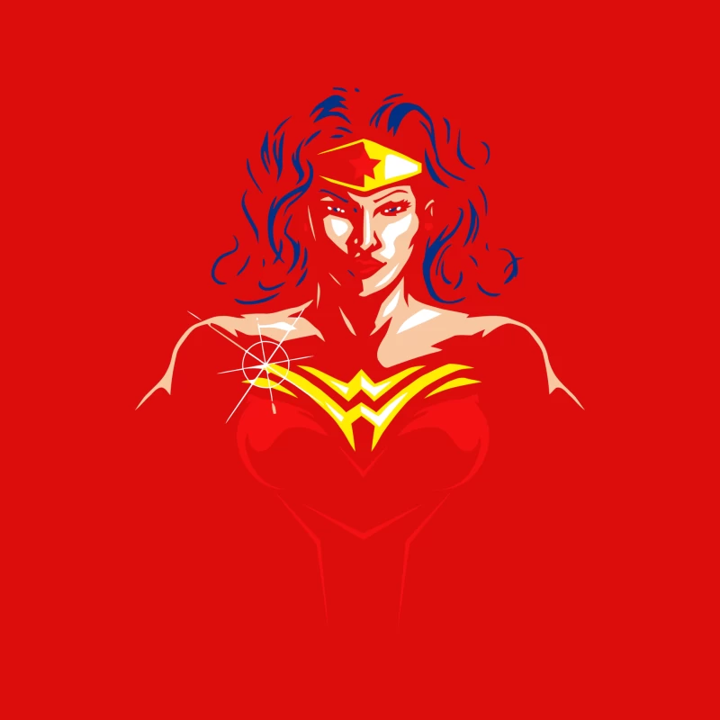 Wonder Woman: Empowering Superhero Illustration Male Tank Top