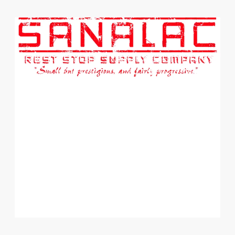 Vintage Red Stamp Logo for Sanalac Rest Stop Supply Company Throw Pillow