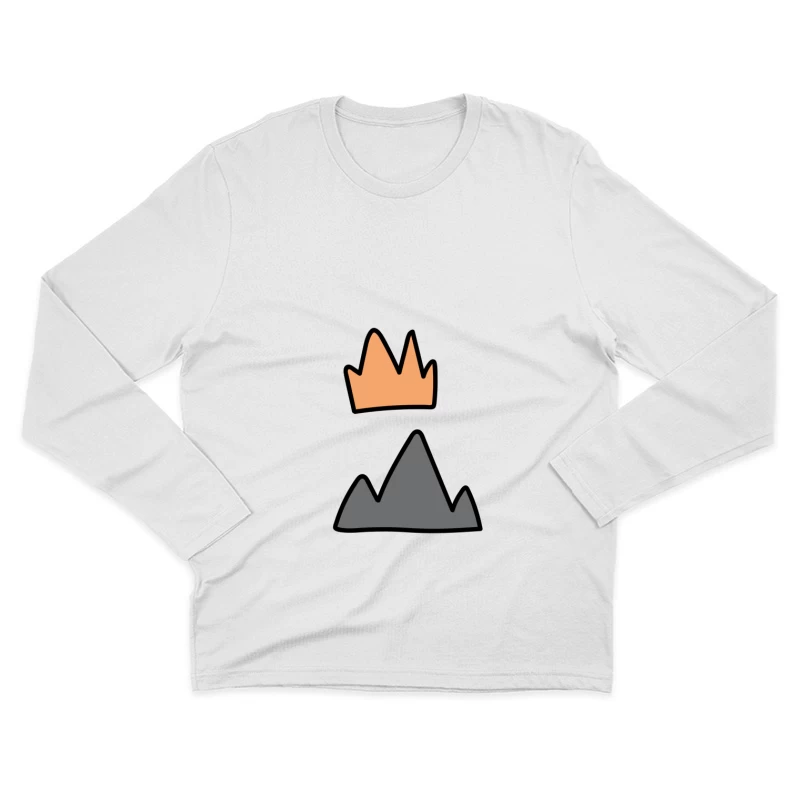 Montagne et Couronne Stylisées Homme Manches Longues T-Shirt