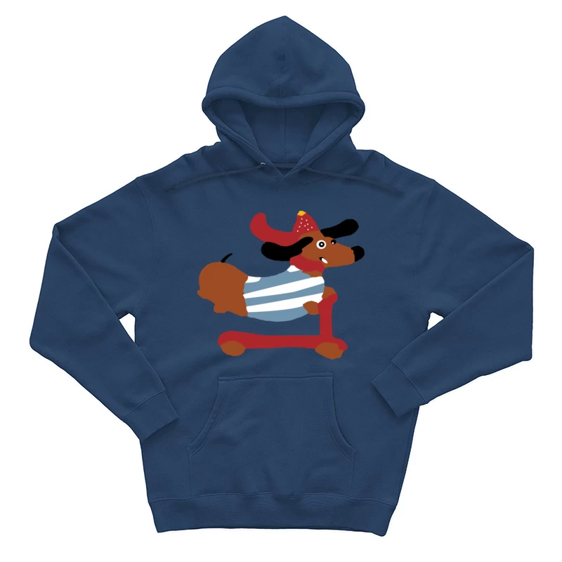 Spielzeughund mit Hut auf Roller Herren Pullover Hoodie