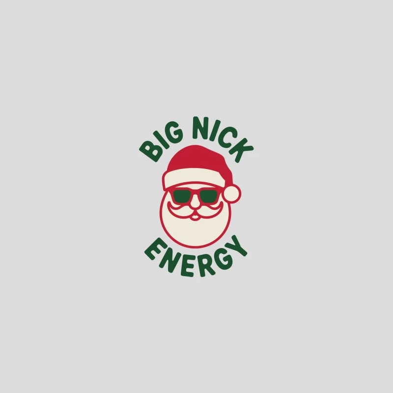 Big Nick Energy Christmas Logo with Cool Santa in Sunglasses Baseball Cap
