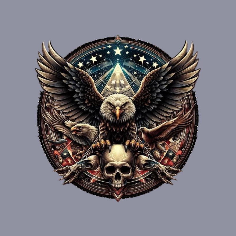 Eagle and Skull Symbolism in Fantasy Art Mouse Pad