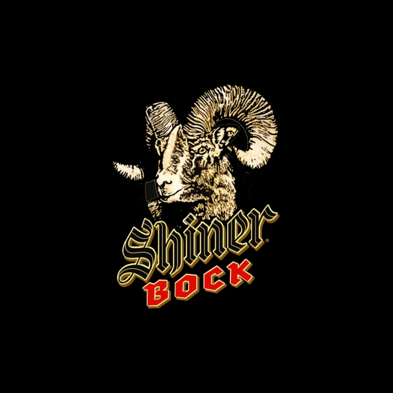 Vintage Shiner Bock Beer Logo with Golden Ram Head Design Mouse Pad