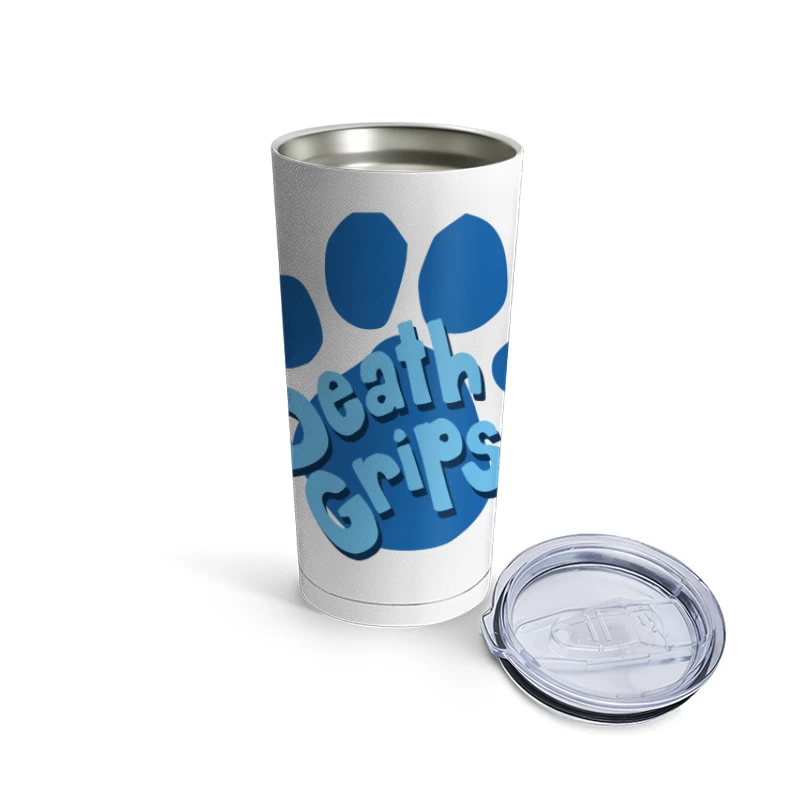 Death Grips Blue Paw Print Logo Design Travel Mug