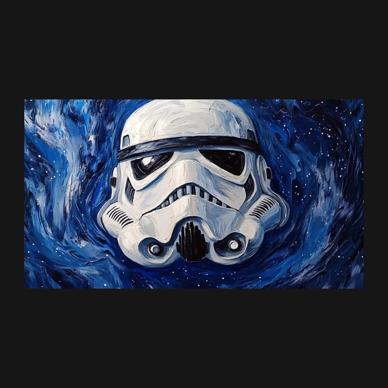 Artistic Stormtrooper Helmet in Swirling Space Desk Mat