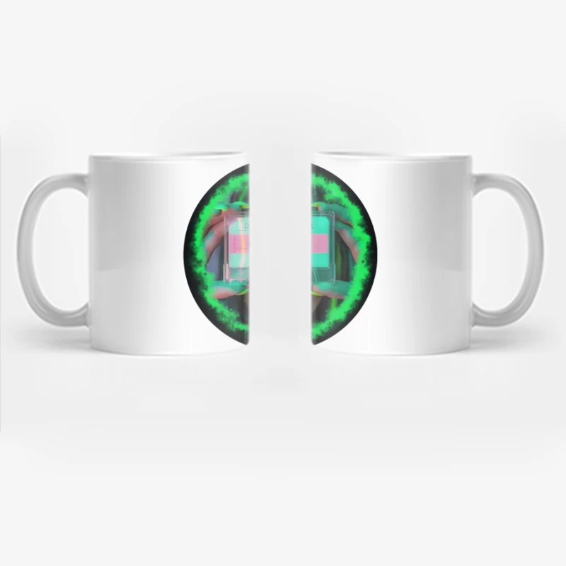 Neon Retro Cassette: Dance with the Devil Coffee Mug