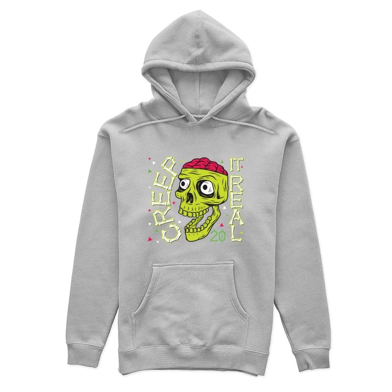 Colorful Zombie Skull Illustration Female Pullover Hoodie