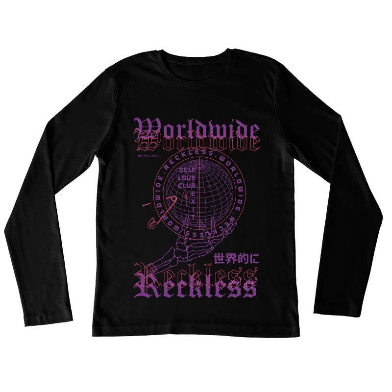 Weltweites Reckless-Design Damen Langarm T-Shirt