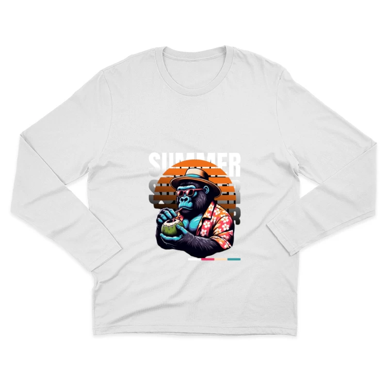 Sommergorilla mit Kokosnussgetränk Herren Langarm T-Shirt