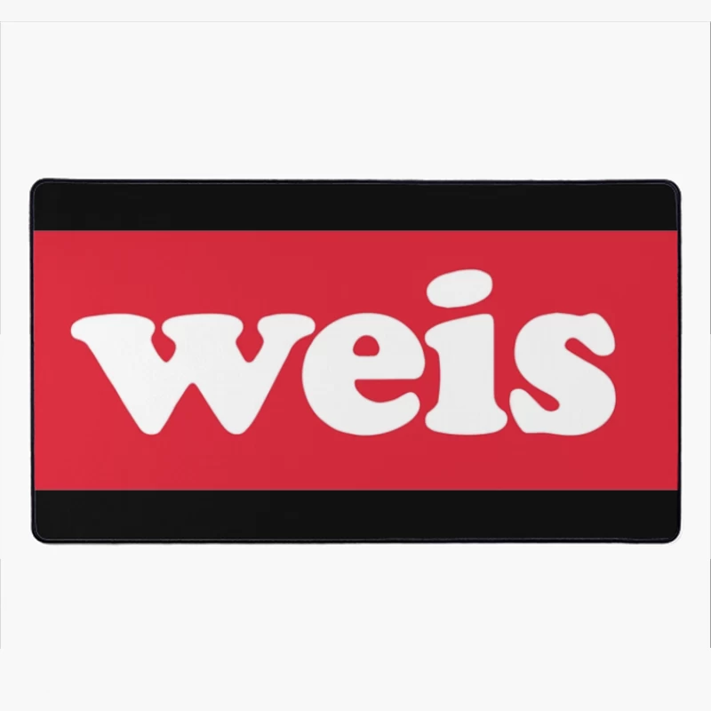 Weis Markets White Logo on Red Background Desk Mat