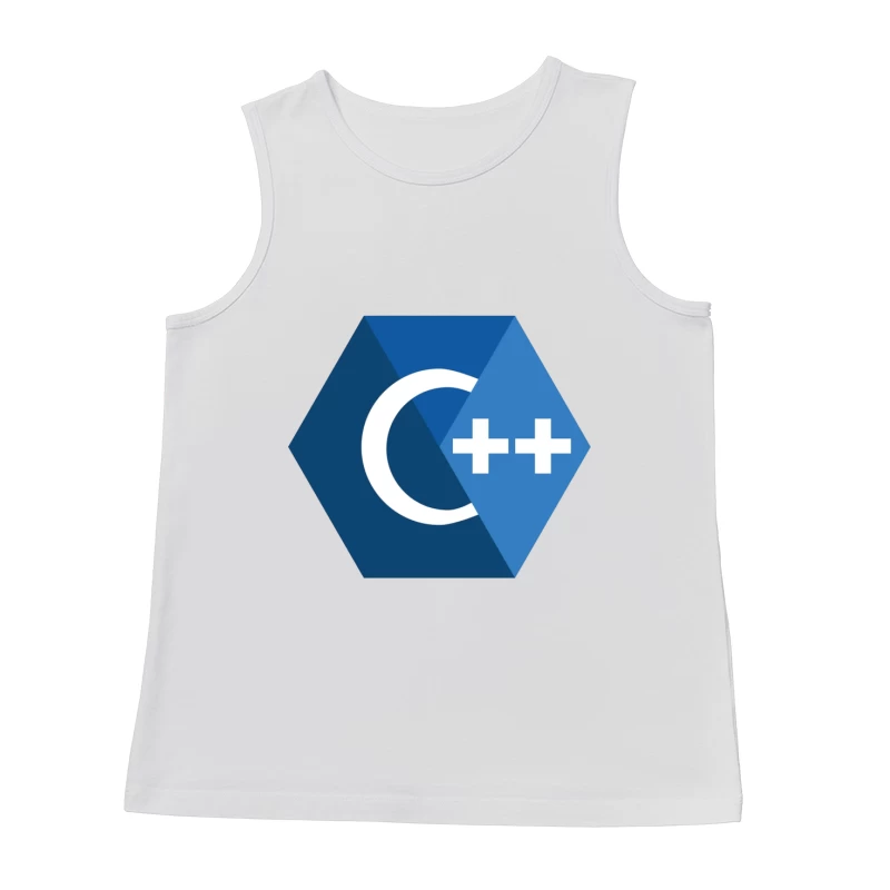 C++ Programming Language Logo in Blue Hexagon Design Male Tank Top