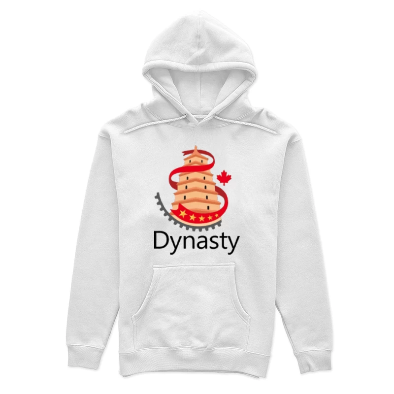 Historische Pagode mit Ahornblatt und Zahnrad Damen Pullover Hoodie