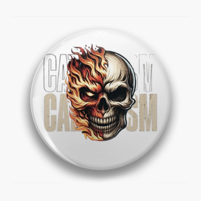 Burning Skull Gothic Flame Design Pin