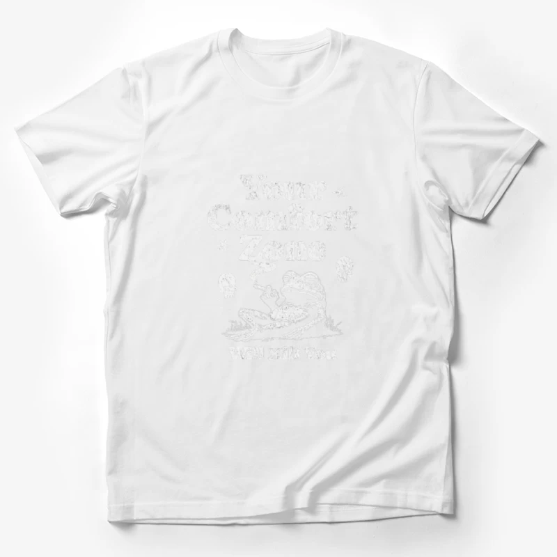 Comfort Zone Typography with Playful Dinosaur Design Male T-Shirt