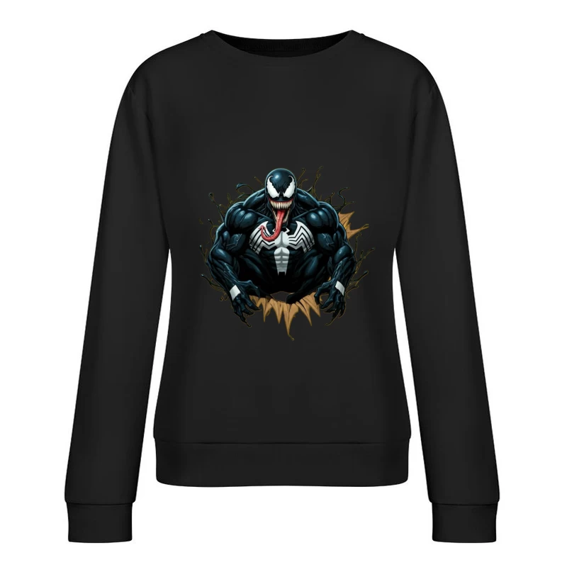 Venom: The Iconic Marvel Anti-Hero Female Pullover Sweatshirt