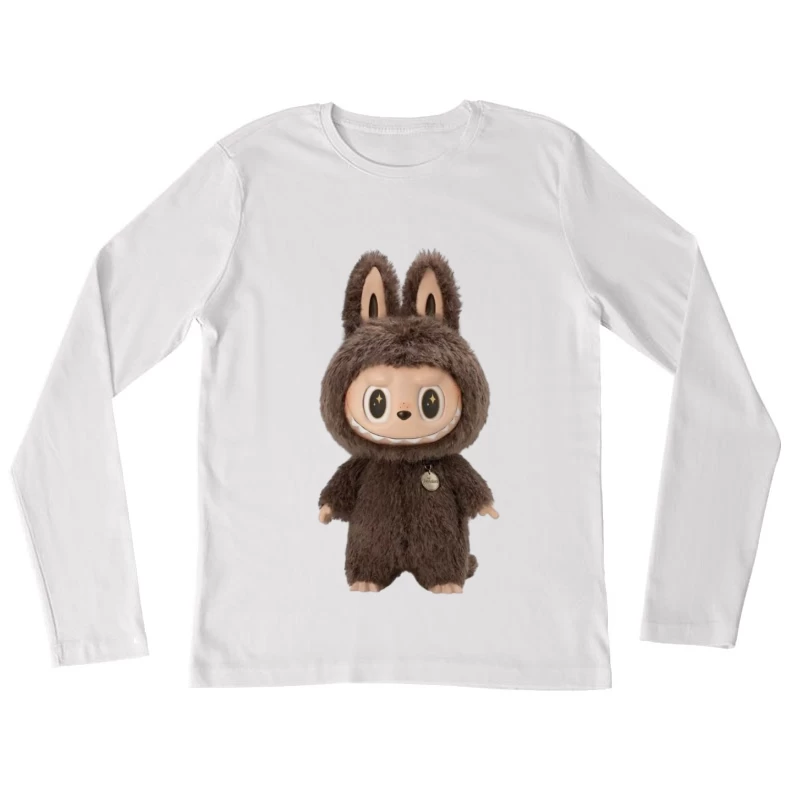 Niedliche Hasenfigur in Plüschanzug Damen Langarm T-Shirt