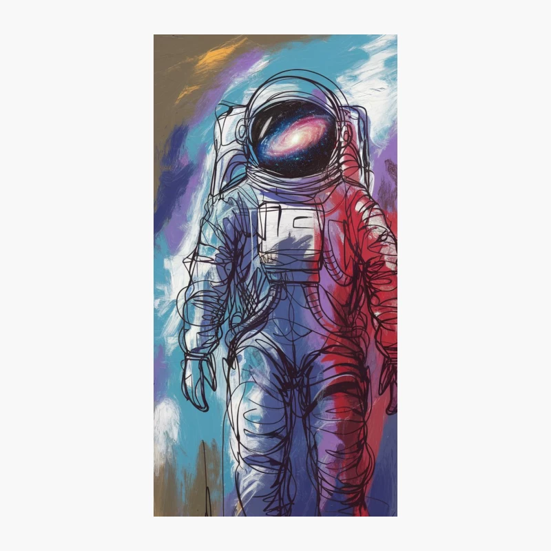Vibrant Abstract Astronaut: A Modern Space Art Painting iPhone Case