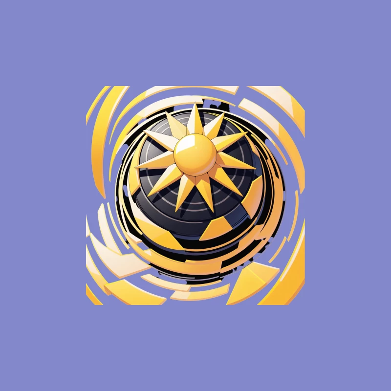 Stylized Sun Icon Design Travel Mug
