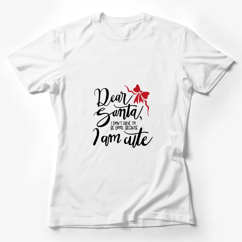 Chat au Ruban Rouge Femme T-Shirt