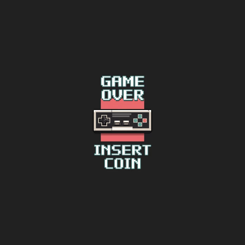 Retro Gaming Controller Game Over Insert Coin Pixel Art Bucket Hat