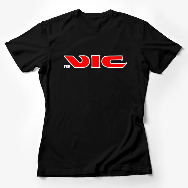 PRO VIC Bold Red and White Electronics Brand Logo Female T-Shirt