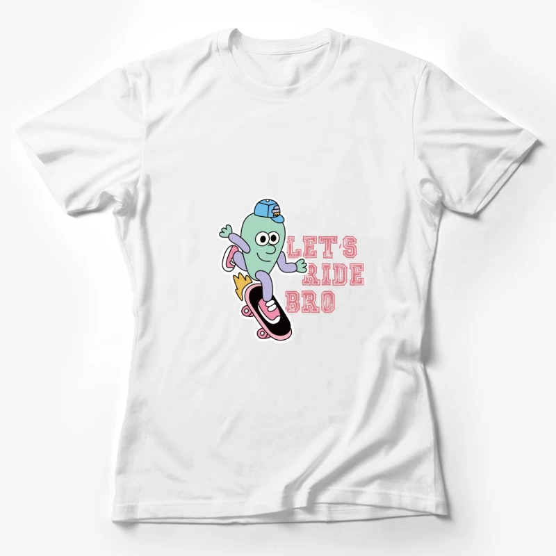 Lustiger Alien auf Skateboard Damen T-Shirt