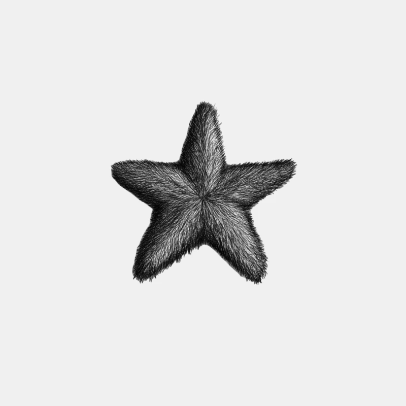 Furry Star Illustration: Detailed Black and White Textured Drawing Male Tank Top