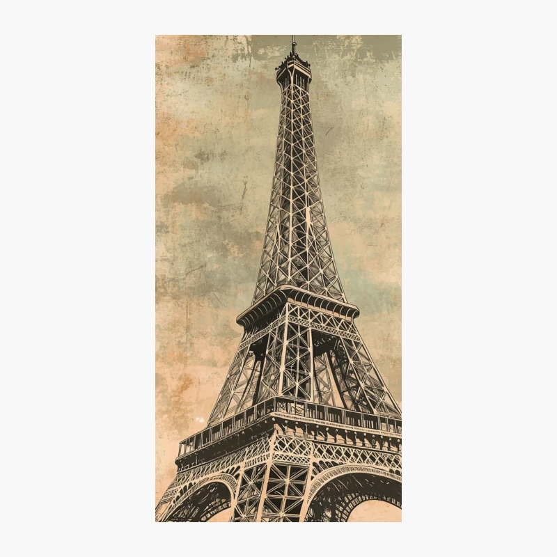 Vintage View of Eiffel Tower in Paris iPhone Case