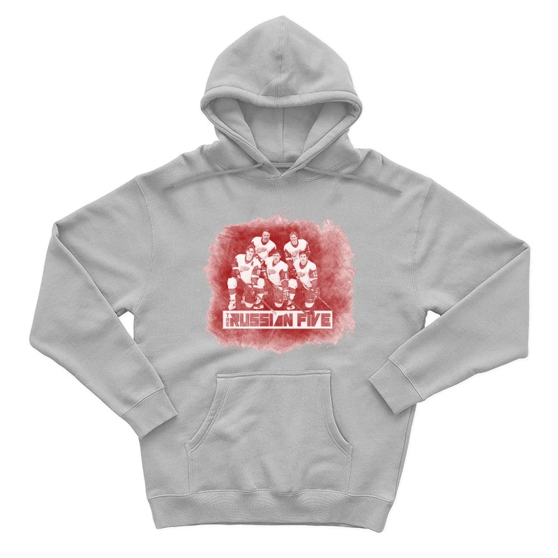 The Legendary Russian Five of Detroit Red Wings Hockey Team - Vintage Art Male Pullover Hoodie