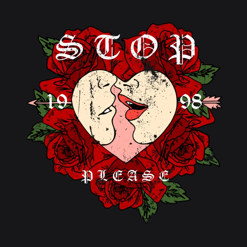 Design romantique avec cœur et roses Homme Sweat à capuche