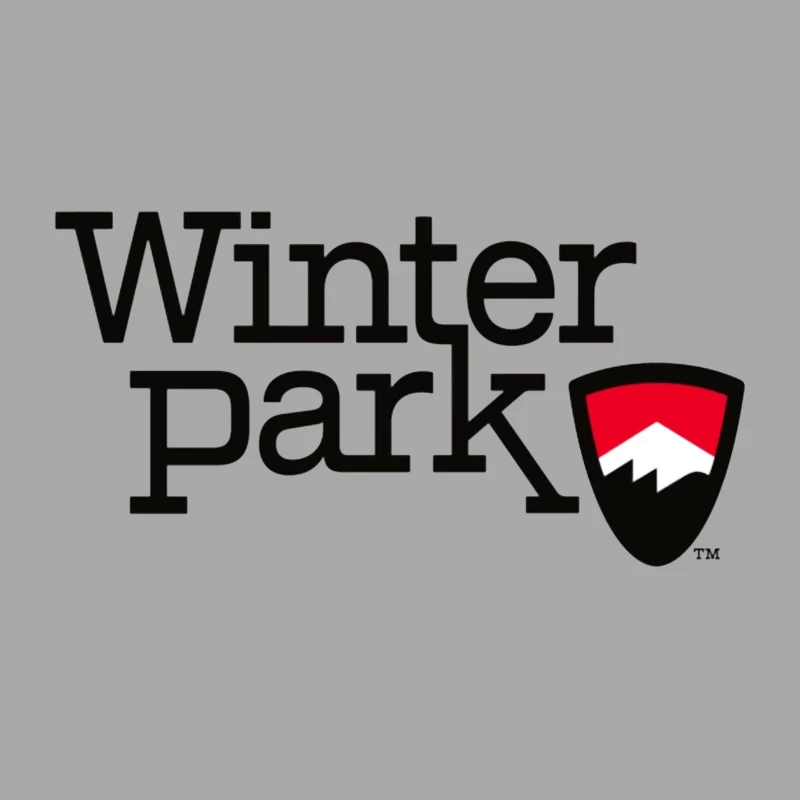 Winter Park Resort Logo with Mountain Shield Design Male Pullover Hoodie