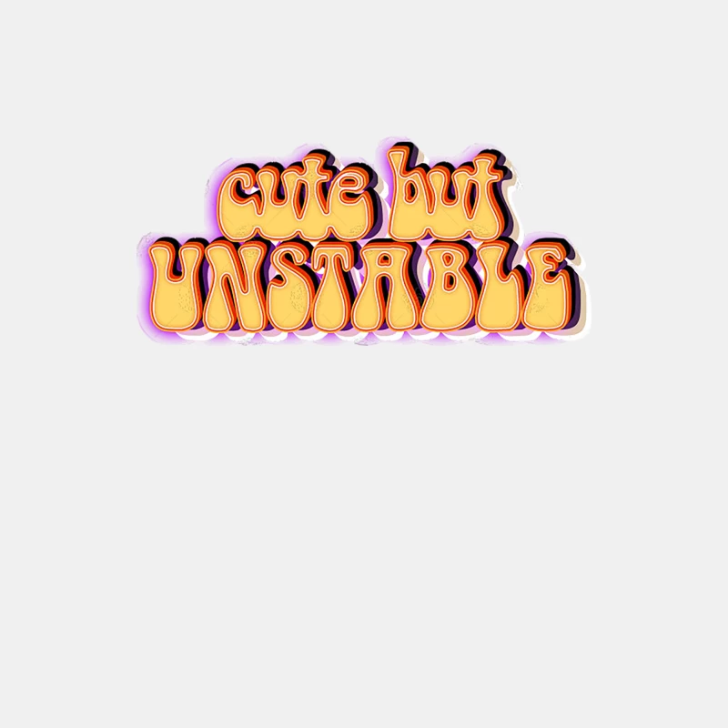 Cute But Unstable - Humorous 70s Style Typographic Design Male Tank Top