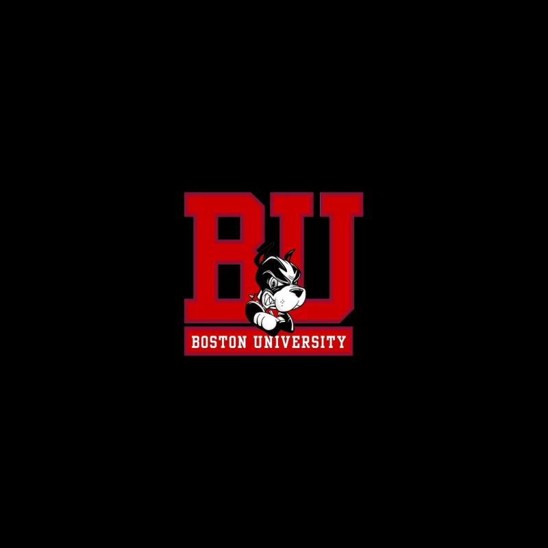 Boston University Logo with Terrier Mascot iPhone Case