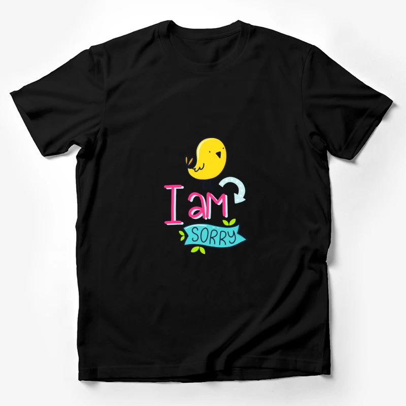 Dessin mignon avec oiseau et message d'excuse Homme T-Shirt