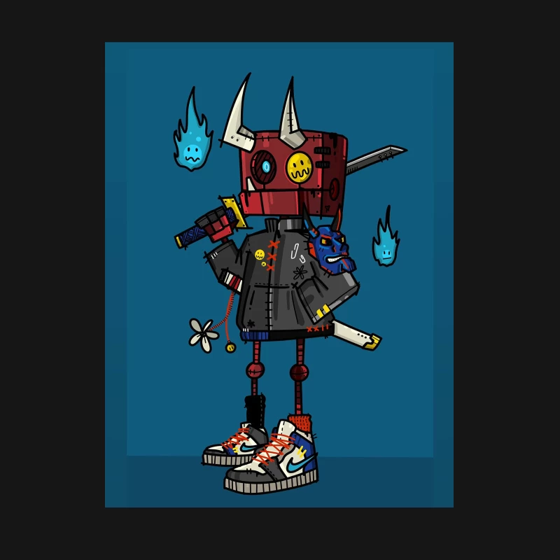 Stylish Robo Samurai Male T-Shirt