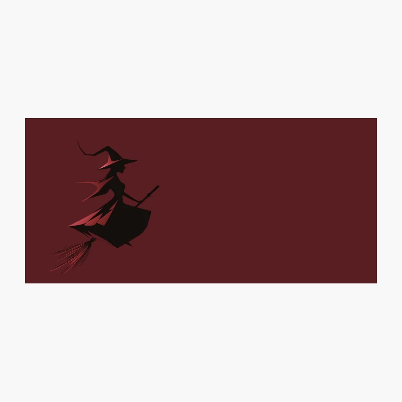 Halloween Witch Silhouette Flying on Broom Coffee Mug