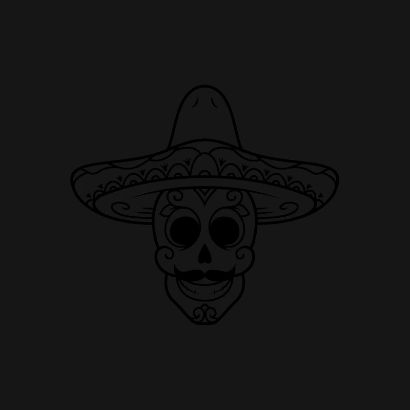 Crâne mexicain avec sombrero Femme T-Shirt