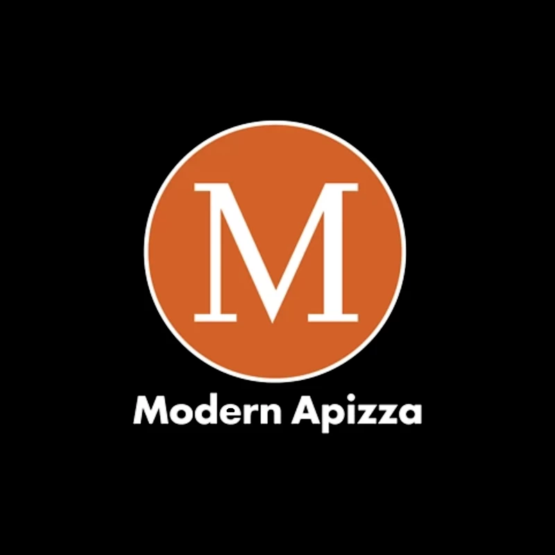 Modern Minimalist Orange Circle M Logo for Apizza Restaurant Tapestry