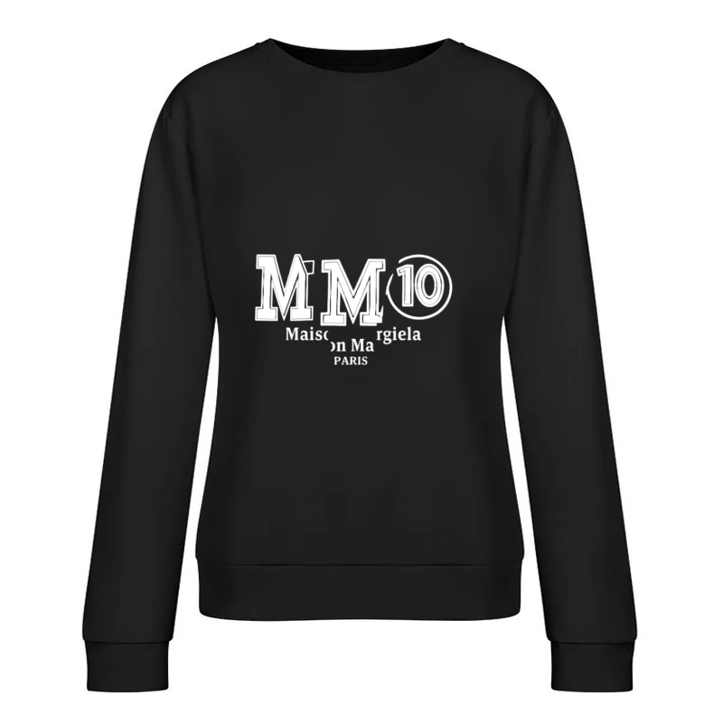 Logo Maison Margiela sur Fond Noir Femme Sweat-shirt à enfiler